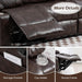 Reclining Sofa - 3 Seater Manual Recliner with Massage and Heat, Cup Holders, Loveseat Recliner Couch for Living Room(Brown)
