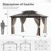10'X13' Hardtop Gazebo, Outdoor Polycarbonate Double Roof Canopy, Aluminum Frame Permanent Pavilion with Curtains and Netting, Sunshade for Garden, Lawns, Patio