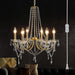 Gold Crystal Plug In ChandelierCrystalPendant 6 Light