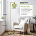 Glass Floor Lamp SixtySevenInch Ribbed Brushed Gold