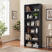 Black Tall Bookshelf with Adjustable Shelf, 6 Tier Display Storage Shelves | 63 Inch Tall, Floor Standing Wood Shelves with Anti-Toppling Kits, Modern Open Bookshelf for Bedroom, Home Office