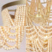 6 Light Contemporary Farmhouse Wooden Beaded Chandelier