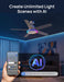 DREO Smart Ceiling Fan with Lights, 52 Inch, 12 Speeds & 3 Fan Modes, RGBIC Light for Living Room, Dimmable, 22Db Quiet DC Motor, Remote/App/Alexa Control, White Ceiling Fans Indoor, 2026 Upgraded