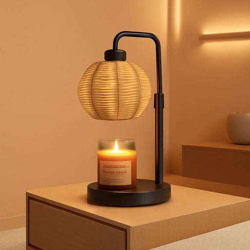 Candle Warmer Lamp with Timer Dimmable, Natural Weaving Boho Electric Candle Lamp, Wax Warmer Lamp for Mothers Day Gifts for Mom, House Warming Gifts New Home Decor