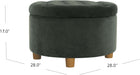 Home Decor | Large Button Tufted Velvet round Storage Ottoman | Ottoman with Storage for Living Room & Bedroom, Loden Green Velvet, 28"