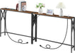 78.7'' Narrow Sofa Table with Charging Station, 2 Pack Skinny Console Table, Slim Entryway Hallway Couch Table, for Entrance, Foyer, Living Room, Hallway, Rustic Brown CTHR151E01S2