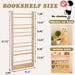 6 Tier behind the Door Bookshelf, Farmhouse Bookshelf Natural