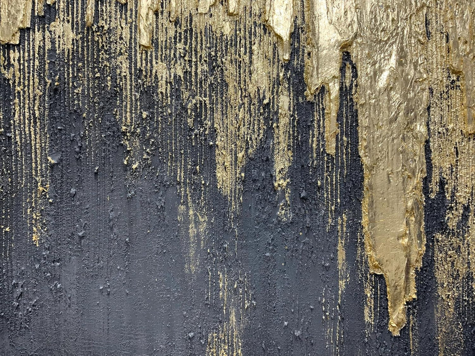 Art,30X45Inch Wrapped Canvas Paintings Hand Painted Abstract Textured Artwork Abstract Portrait Wall Art in Charcoal Grey Gold Acrylic Painting Framed Ready to Hang