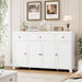 55" Kitchen Buffet Cabinet with Storage, Sideboard with Drawer, White