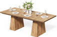 Dining Table for 6 People, Wooden Table, Rectangle Furniture with Heavy Duty Legs, Modern Kitchen Table for Home, Dining Room, Oak