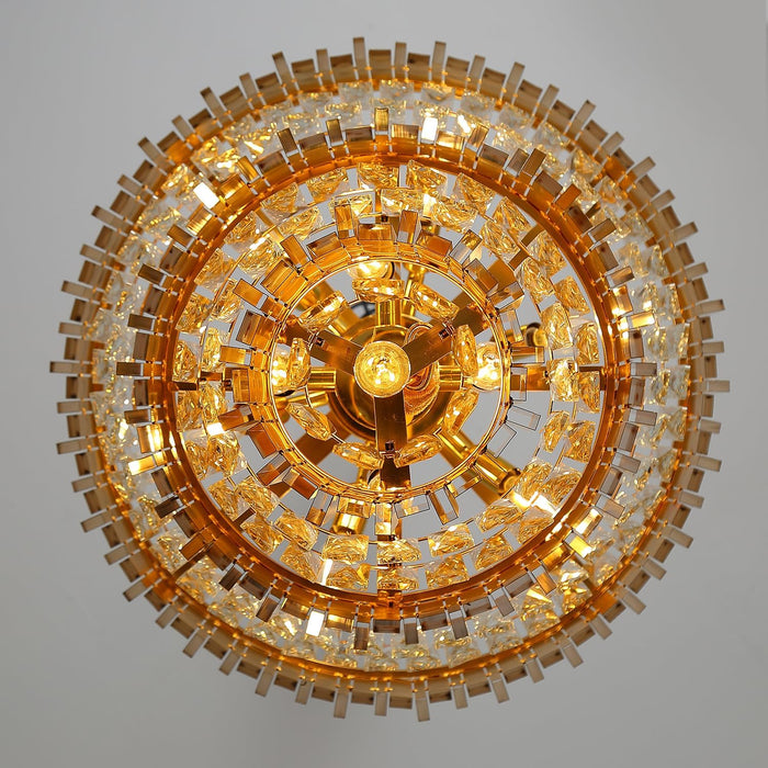 Luxurious Gold Crystal Five Tier Chandelier Ceiling