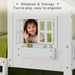 TwinOverTwin Bunk Bed Premium Solidwood White Slide
