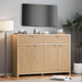 55" Fluted Sideboard Buffet Cabinet with Storage, Modern Credenza Oak
