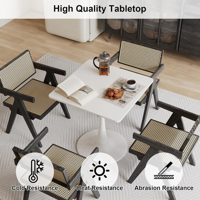 White Tulip 24Inch DiningTable WoodTopPedestalBase