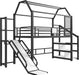 Twin Loft Bed Expansive Slide And BuiltInStorageUnit