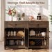 Arched Sideboard Buffet Cabinet 47" W, 2PCS Cracked Oak | Modern Coffee Bar Cabinet, 1 Drawer & 2 Doors, Adjustable Shelves, Accent Kitchen Sideboard with Storage