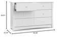 White 6-Drawer Dresser for Kids