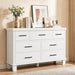 Dresser for Bedroom with 7 Drawers, Storage Chest of Drawers with Metal Handle, Wooden Dresser Organizer for Living Room,Closet,Entryway,Nursery