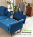 Velvet 83 Inch Sectional Sofa With Movable Ottoman