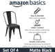 Metal Dining Chairs, Matte Black, 1 Count (Pack of 4)