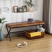 Yellowish Brown PremiumLeather EndBed Velvet Bench