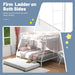 Twin over Full Bunk Bed with Trundle, Heavy-Duty Metal Bunk Bed Frame with Guardrail & 2 Ladders, Space-Saving Bunk Bed for Kids/Teens/Adults, No Box Spring Needed