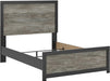 Signature Design by Ashley Jonnifer Full Panel Bed Frame with Headboard, Two‑Tone Textured Design, Engineered Wood and Decorative Laminate, Bedroom Furniture, Warm Gray and Matte Black