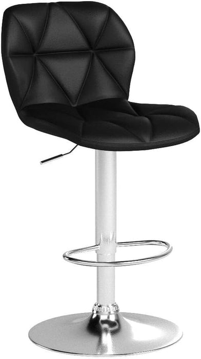 Bar Stools Set of 2, Modern Adjustable Kitchen Island Chairs, Black PU Leather Swivel Counter Stools for Bar, Kitchen Counter, Black