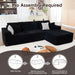 108 Inches LeftFacing HighEnd Sectional Sofa Black