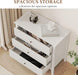 White Fluted 3 Drawer Dresser, 32 Inch Wide Dresser Nightstand for Bedroom, Modern Wood Chest of Drawers, Large Painted Nightstand with 3 Drawers for Closet, Hallway, Entryway