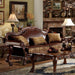 3-PS Living Room Set, Traditional Collection Including Sofa W/3 Pillows, Loveseat W/2 Pillows and Chair W/1 Pillow, Cherry Oak, Vintage/Victorian