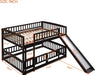 Espresso SolidPine FullOverFull BunkBed With Slide