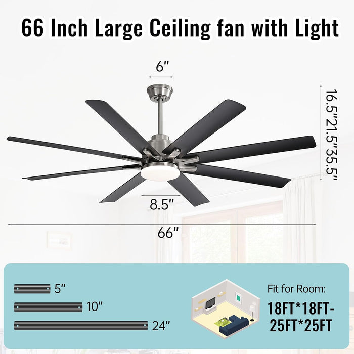 Smart Reversible Ceiling Fan With Integrated Lighting