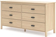 Light Brown Dresser with 6 Drawers