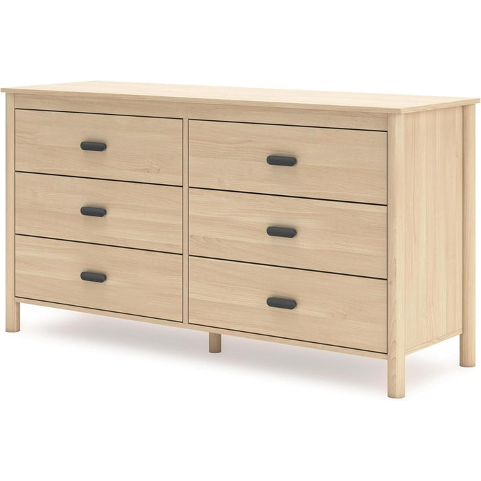 Light Brown Dresser with 6 Drawers
