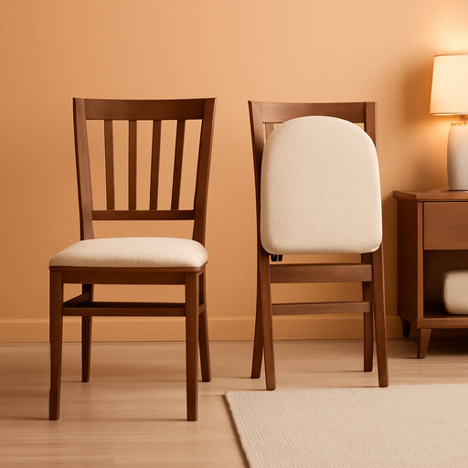 Stakmore School House Folding Chair Finish, Set of 2, Fruitwood, 8.25D X 17W X 35.5H In