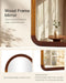 Arched Mirror 24 X 36 Inch,Brown Wood Rustic Bathroom Tempered Wall Mirror with Wood Frame,Round Corner Arch Farmhouse Wooden Vanity Mirror for Living Room,Entryway or Bedroom（Walnut Brown）
