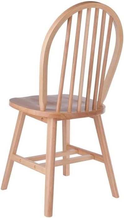 Windsor 2-Piece Chair Set, Solid Wood, Natural Finish