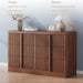 Walnut Dresser for Bedroom, 47" Wide 6 Drawer Dresser, Modern Chest of Drawers with Solid Wood Handle, Curved Profile Design, Wood Dresser Storage Organizer, Living Room, Hallway