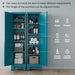 67Inch Peacock Blue Freestanding PowderCoated Steel Cabinet