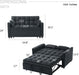 Black Velvet Sleeper Sofa With Adjustable Backrest
