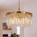 Modern round Gold Chandelier, 8-Light Ceiling Fixture | 20" Small Pedant Lighting Fixture for Bedroom, Dining Room, Kitchen Island