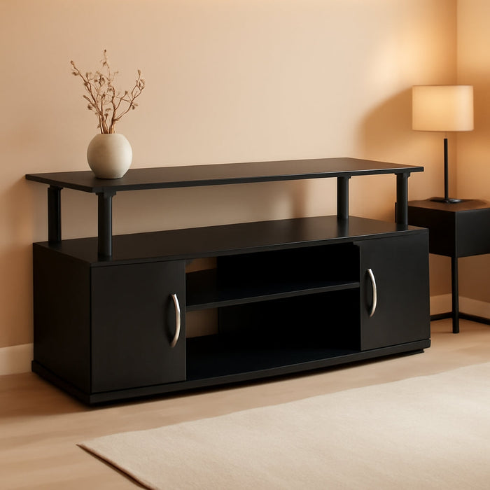 JAYA Large Entertainment Stand for TV up to 55 Inch, Blackwood