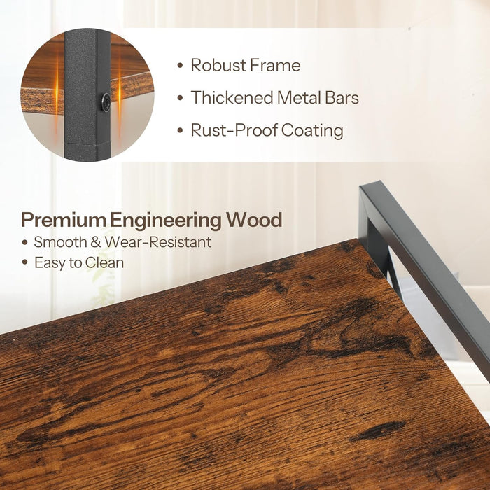 Bookshelf, 5-Tier Industrial Bookcase, Book Shelf Storage Organizer, Tall Bookshelf with Metal Frame for Living Room, Bedroom, Home Office, Kitchen, Rustic Brown and Black BF73SJ01