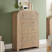 48" Tall Fluted 5 Drawers Dresser for Bedroom with Rounded Curved