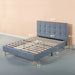 Lottie 43" Upholstered Platform Bed Frame, Blue Slate, Queen