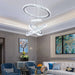 Crystal Ring Pendant Chandelier Cool White Lighting