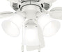 44 Inch Indoor Ceiling Fan with LED Lights - White Ceiling Fan with Pull Chain, for Bedroom, Living Room, or Kitchen, Standard Mount, No Remote, 5 Blades - Swanson 50885, Fresh White