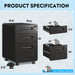 3 Drawer File Cabinet with Lock, Fully Assembled except Casters