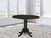 DLT-BLK-TP Dublin Modern Kitchen Table - a round Dining Table Top with Dropleaf & Pedestal Base, 42X42 Inch, Black